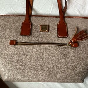 Dooney & Bourke Taupe and Tan Leather Tote